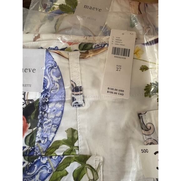 Anthropologie The Colette Cropped Wide-Leg Pants Magic Fabric Edition 27 Floral - Picture 9 of 9